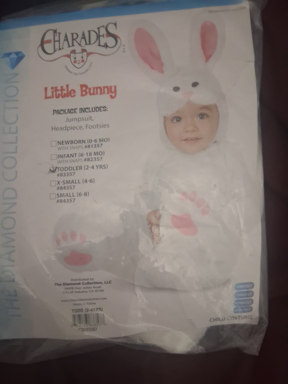 Charades Little Bunny Kids White Costume with Pink Accents